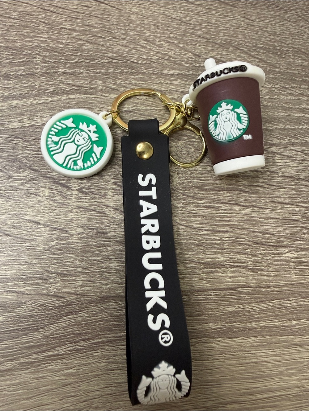 Starbucks White & Brown Mini Cup Keychain